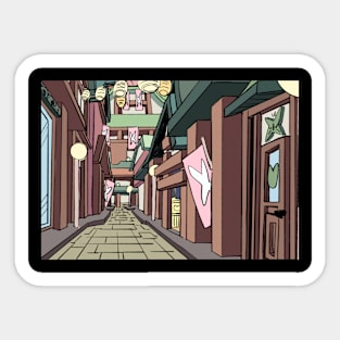 Anime fantasy city Sticker